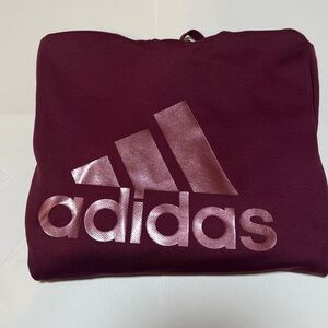 Adidas Women’s Size XS Burgundy Pullover Hoodie Athleisure Sweatshirt